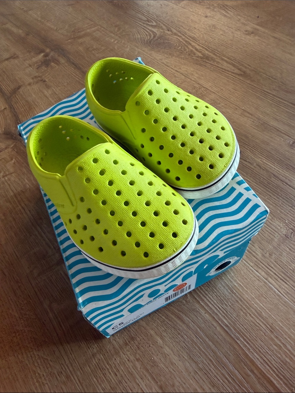 Native Kids Neon Lime Slip-On Miles Shoes